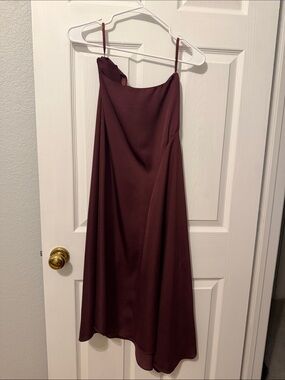 Ted Baker Burgundy Satin Slip Maxi Skirt